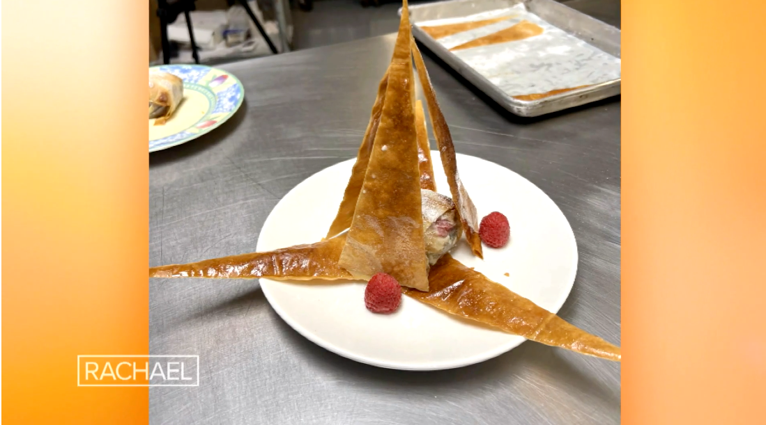 Jacques & Rachel Ray make Chocolate-Raspberry Phyllo "Fountains"