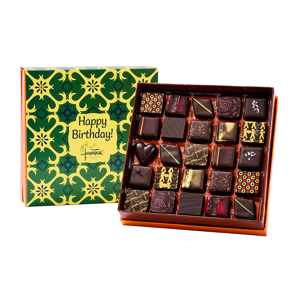 Dark Chocolate Bonbons With Happy Birthday Sleeve