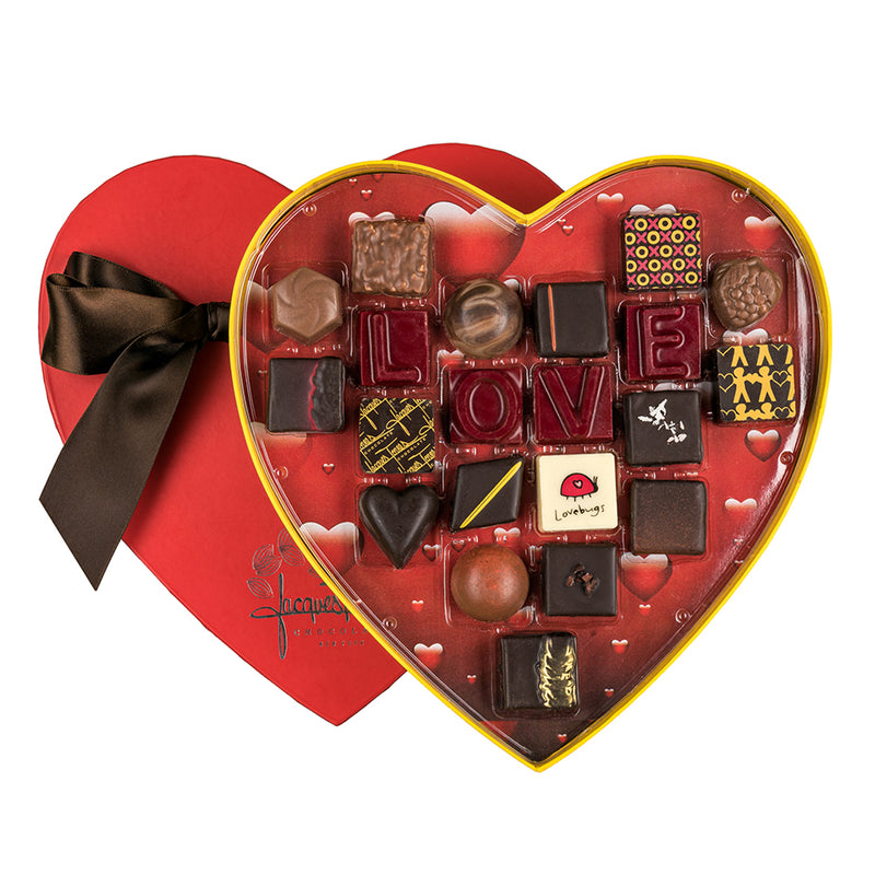 Handcrafted Chocolate Heart Box Filled With Chocolate Bonbons