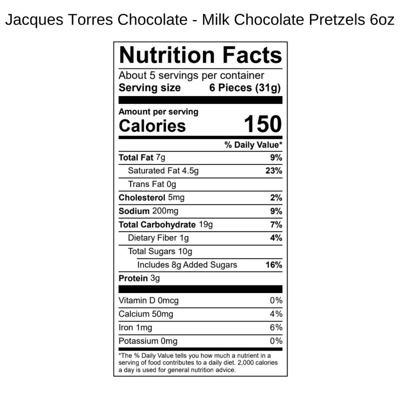Milk Chocolate Pretzels Nutrition Facts