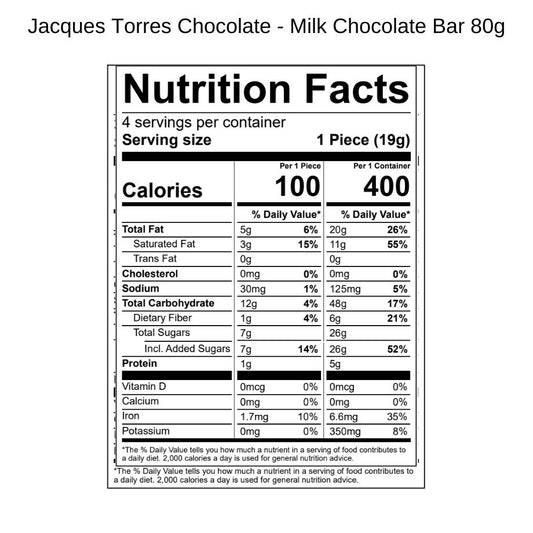 Milk Chocolate Bar Nutrition Facts