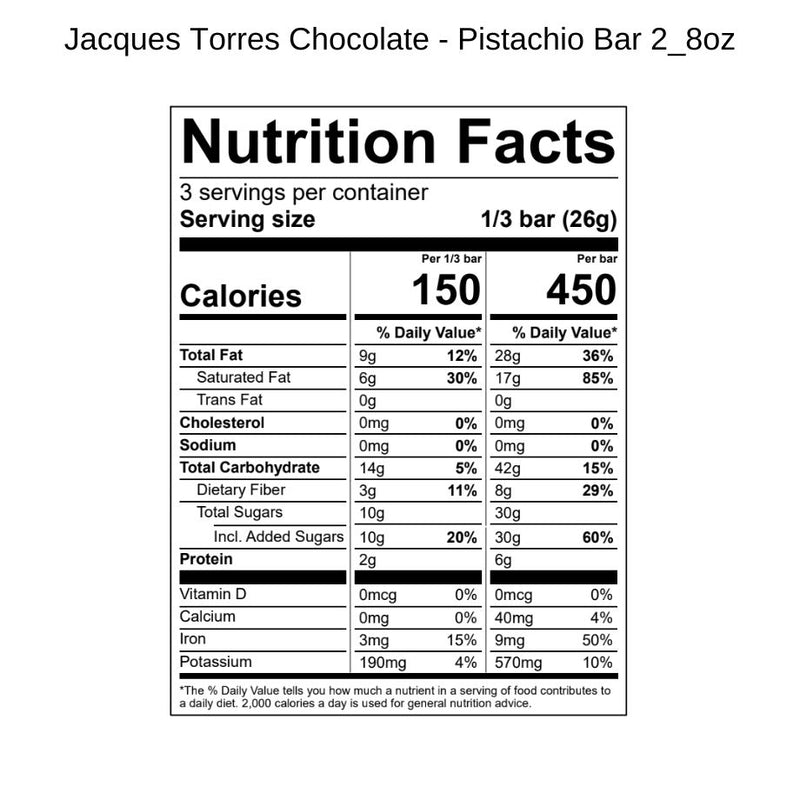 Pistachio Bar Nutrition Facts