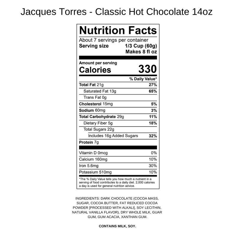 Classic Hot Chocolate Nutrition Facts