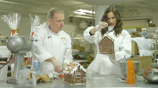 Grub Streets' Madi Mills making Jacques' Chocolate North Pole House"