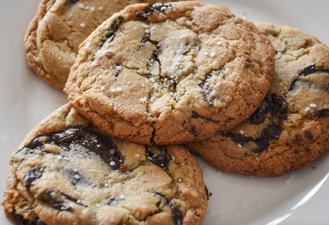 Chocolate chip cookies on a plate