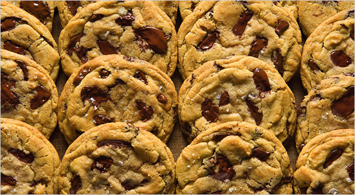 Tray of Jacques Torres Famous Chocolate Chip Cookies