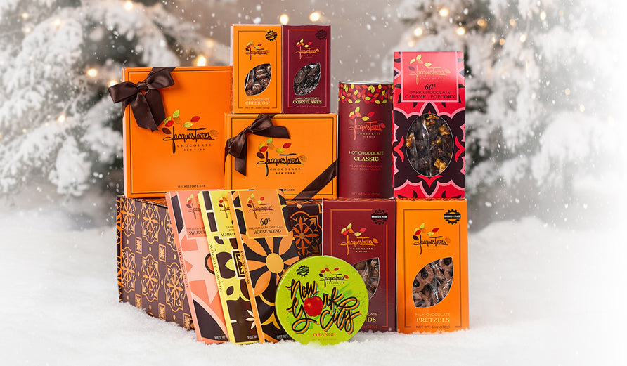 Holiday Chocolate gift Box in winter setting
