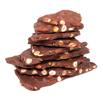 Stack of Milk Chocolate Bark with Nuts