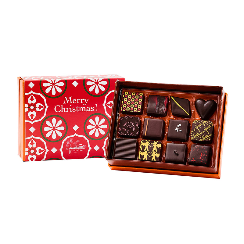 Dark Chocolate Bonbons with Merry Christmas Sleeve 12pc