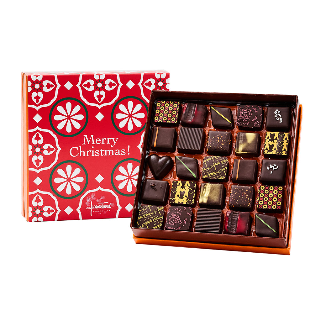 Dark Chocolate Bonbons with Merry Christmas Sleeve 25pc