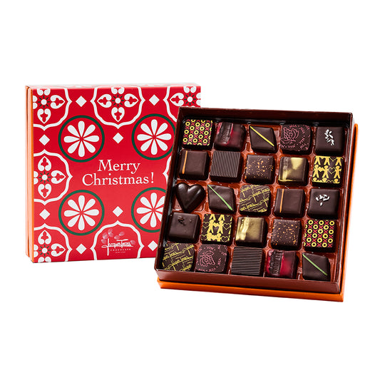 Dark Chocolate Bonbons with Merry Christmas Sleeve 25pc