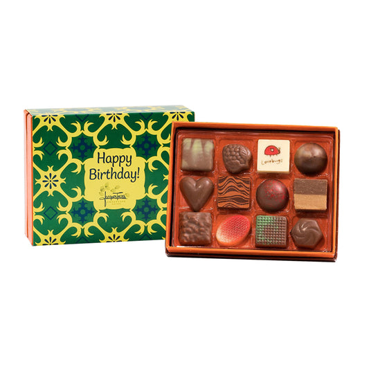Milk Chocolate Bonbons with Happy Birthday Sleeve
