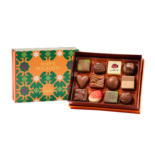 k Chocolate Bonbons with Happy Holidays Sleeve 12pc