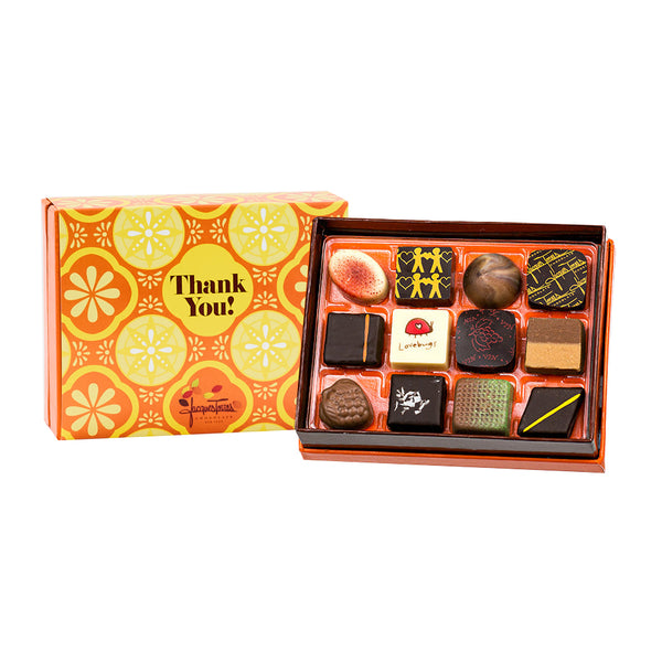 les bonbons様 Assorted Bonbons with Thank You Sleeve | Jacques Torres Chocolate