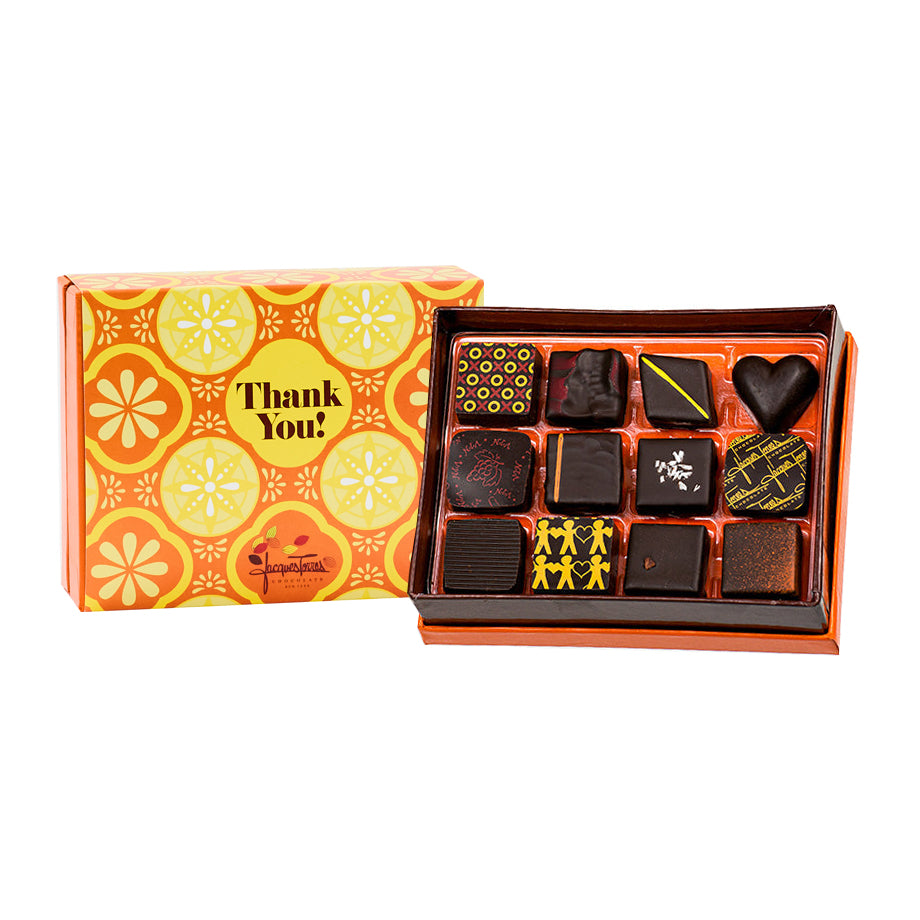 Dark Chocolate Bonbons With Thank You Sleeve 12pc