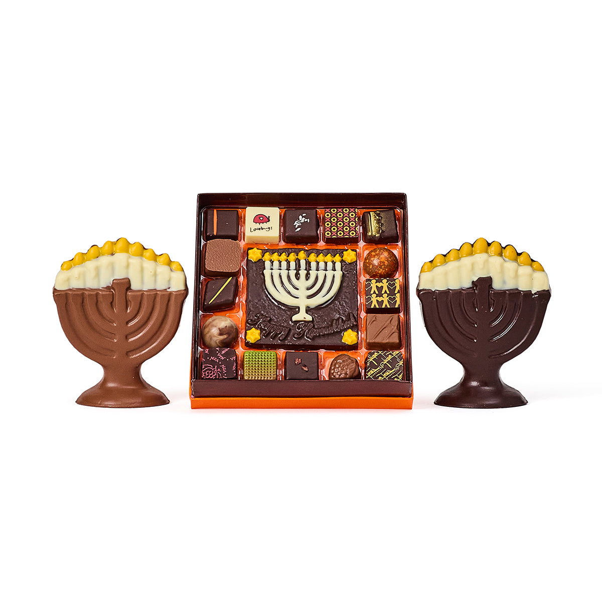 Hanukkah Bundle with Bon Bons and Menorahs - inside of bon bon box