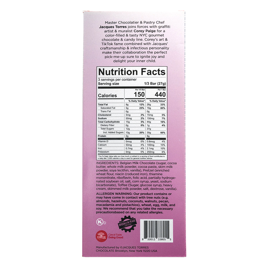 Pretzel & Toffee Bar Back of Box