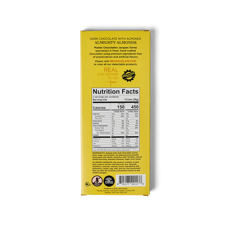 Almighty Almond Chocolate Bar Nutrition Facts