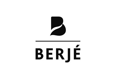 The Berjé brand logo in black, featuring a stylized 'B' and the word 'BERJÉ' on a plain white background.