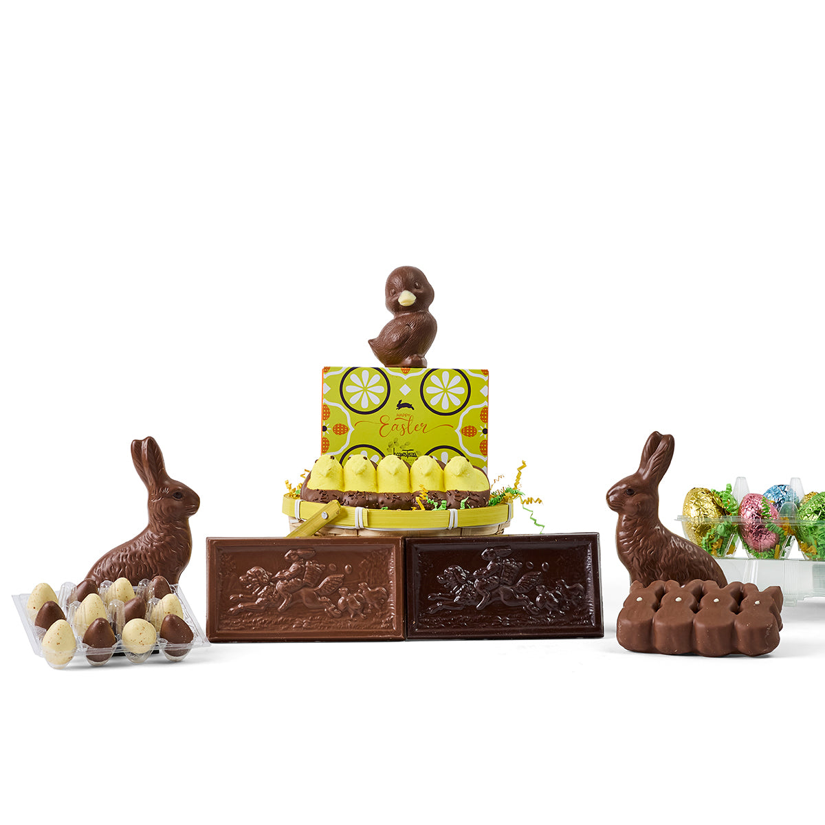 Chocolate Easter treats and basket