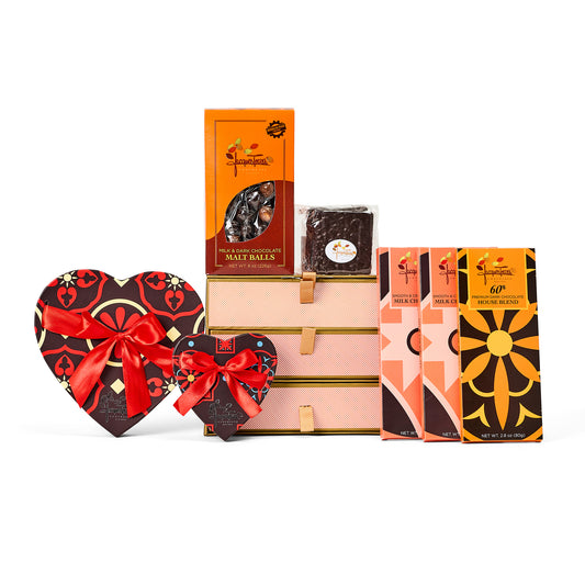 Treasure box of valentines chocolate and chocolate bars