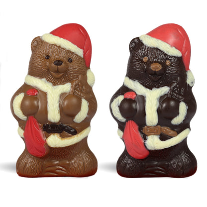 Milk and dark chocolate Santa Bear by Jacques Torres