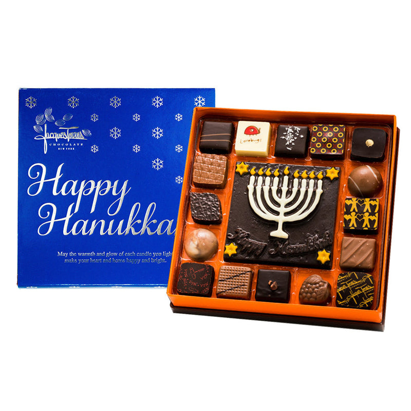 Menorah 16 Piece Bonbons with Happy Hanukkah Sleeve