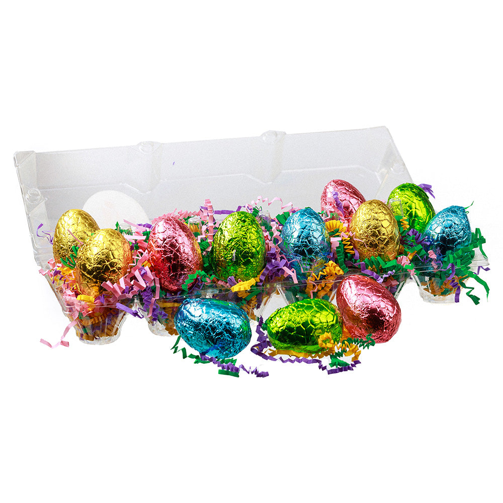 Foiled Chocolate Easter Egg Carton open view