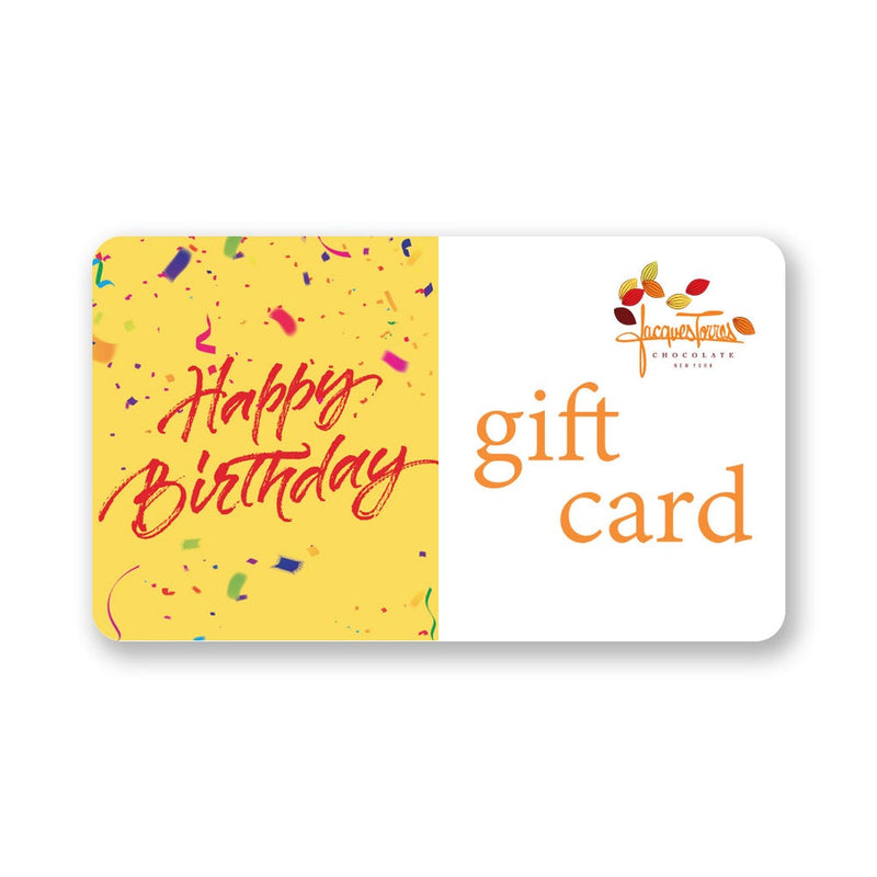 Jacques Torres Chocolate Gift Card (test) -Happy Birthday- Jacques Torres Chocolate