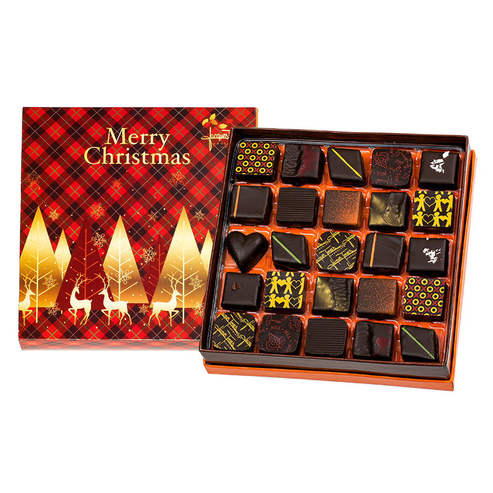 Dark Chocolate Bonbons with Merry Christmas Sleeve 25 piece