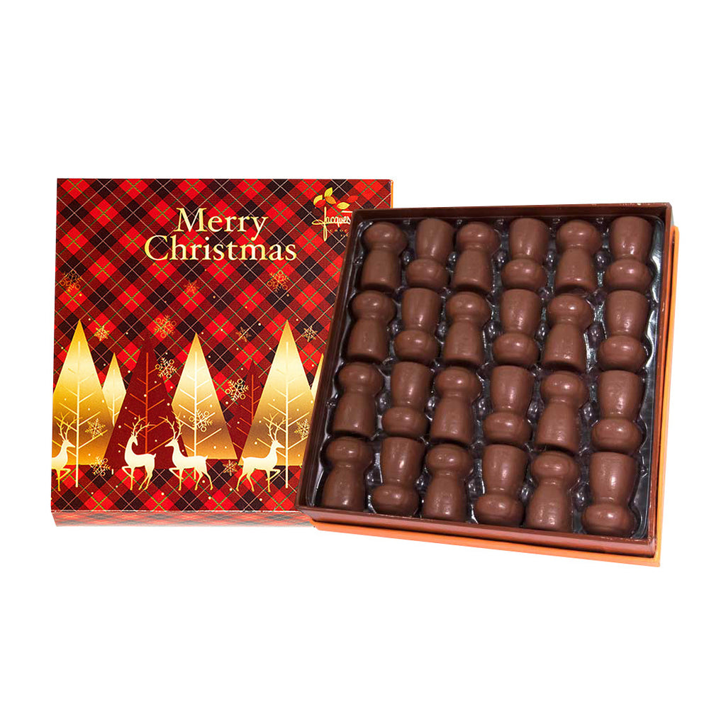 24 piece Taittinger Champagne Truffles with Merry Christmas Sleeve - Jacques Torres Chocolate