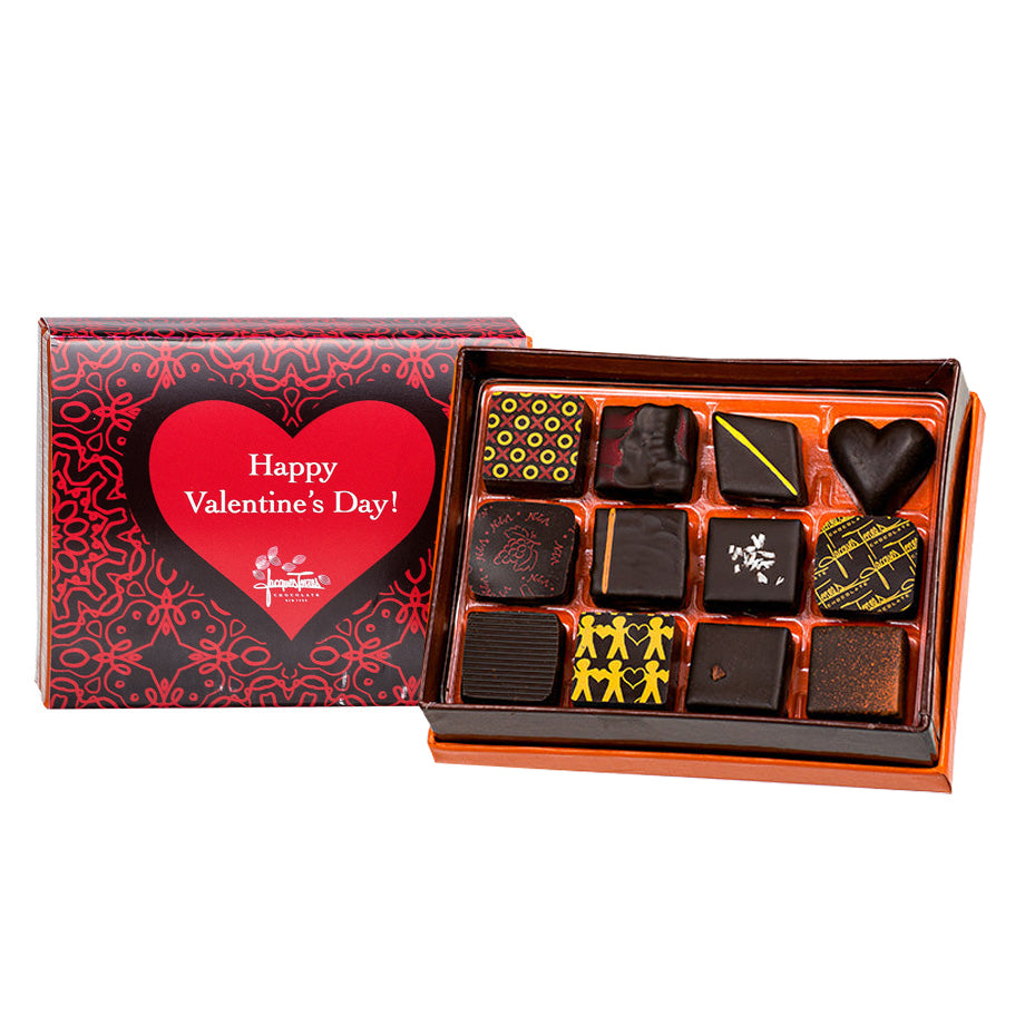 Dark Chocolate Bonbons with Valentine's Day Sleeve 12 piece