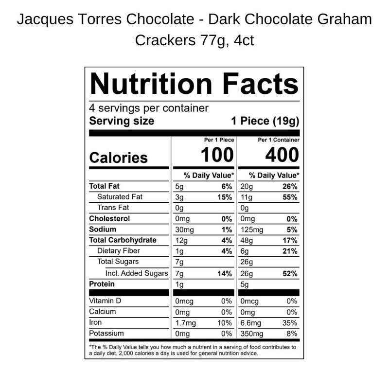 Dark Chocolate Graham Crackers Nutrition Facts