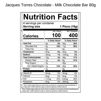 Milk Chocolate Bar Nutrition Facts