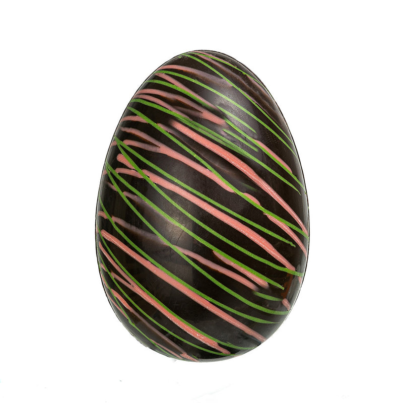Close up of dark chocolate Classic Easter Egg- 4.5 inches - Jacques Torres Chocolate