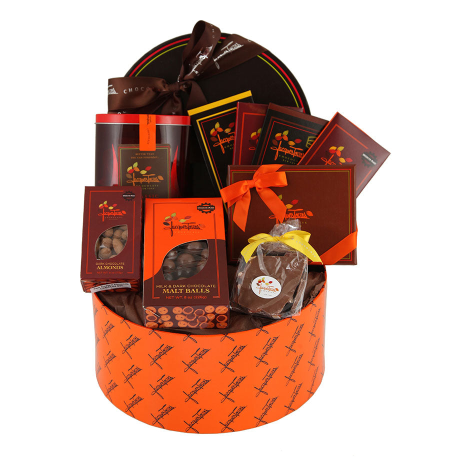 Sampler hat box of Jacques Torres Chocolates